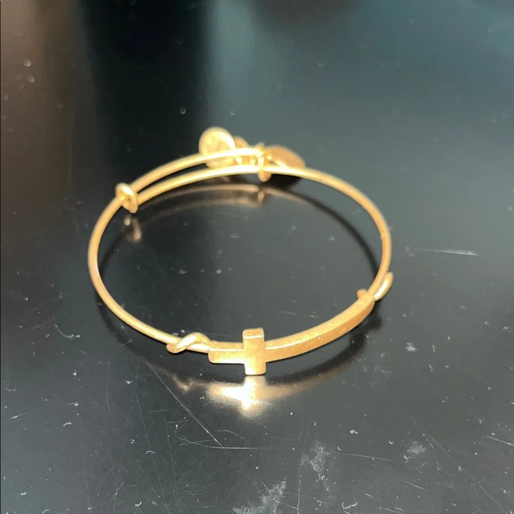 Alex and Ani Gold Cross Charm Bracelet - Picture 1 of 2